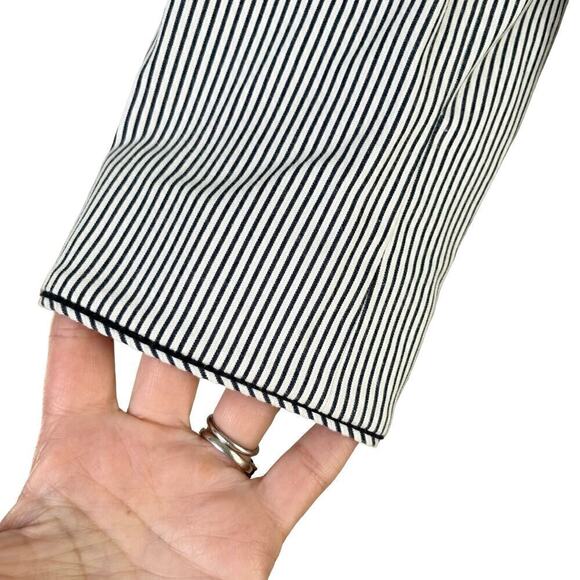 Talbots‎ Stripe Piped Blazer Jacket in Black and White Cotton Stretch, Size 4 - Picture 10 of 14